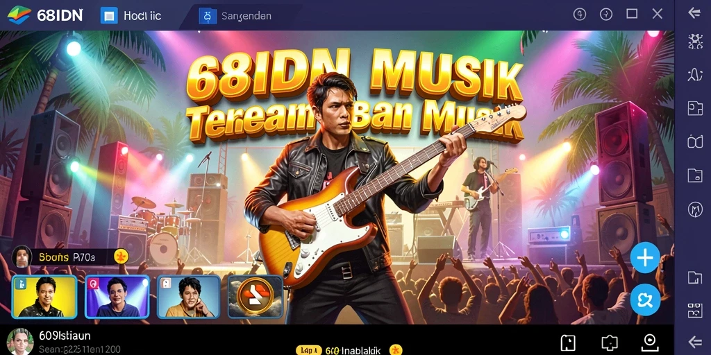Tangkapan layar 68IDN menunjukkan gameplay musik yang menarik dan interaktif.