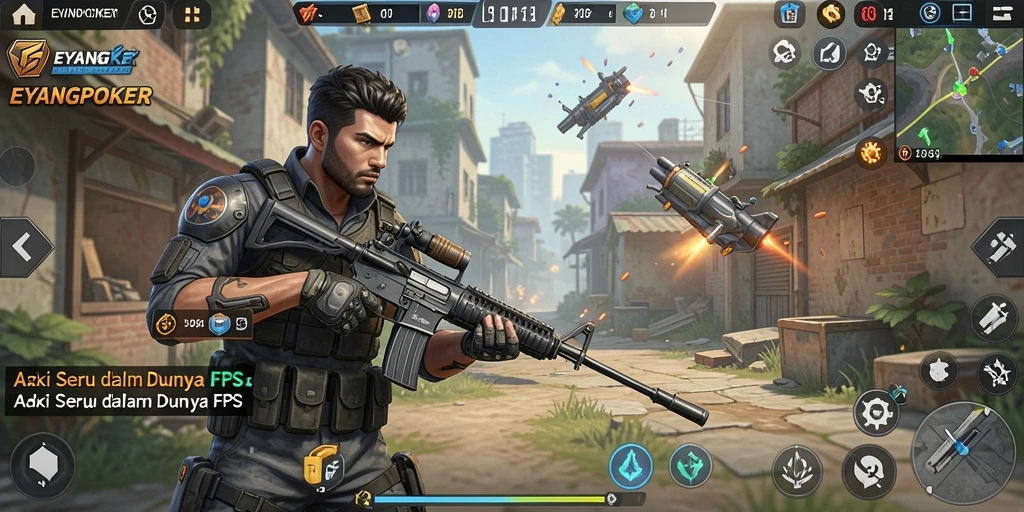 Tampilan gameplay seru di EYANGPOKER dengan aksi mendebarkan.