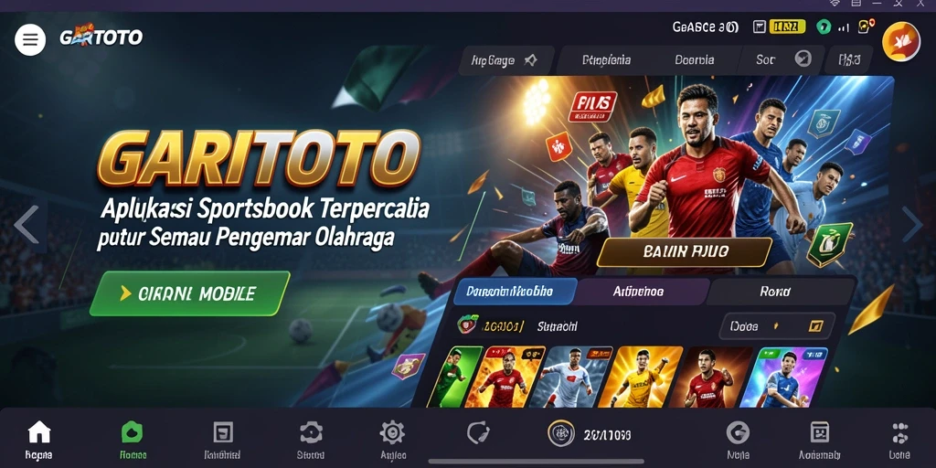 Tampilan layar utama GARITOTO saat pengguna memasang taruhan olahraga.
