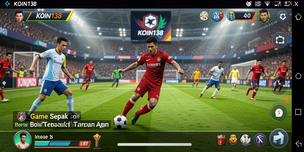 Tampilan gameplay KOIN138 yang seru dan realistis dalam sepak bola.