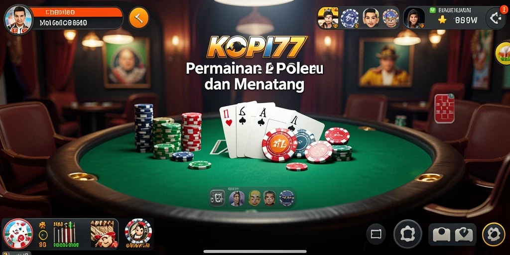 Screenshot KOPI77 menampilkan momen seru dalam permainan Poker.