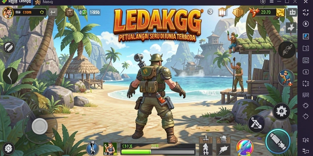 Gameplay seru di dunia terbuka LEDAKGG dengan berbagai aktivitas menantang.