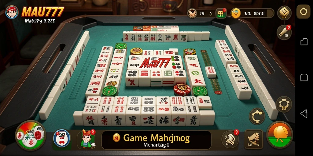 Tampilan gameplay Mahjong yang seru di MAU777.
