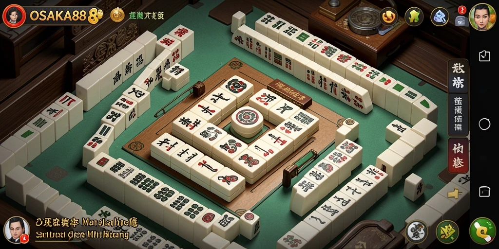 Tampilan menarik dari gameplay Mahjong OSAKA88 dengan berbagai tile.